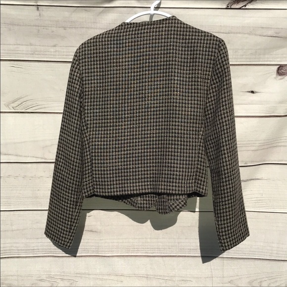 Vintage Ellen Tracy Houndstooth Wool Jacket - Classic & Chic size 6 - Picture 3 of 8